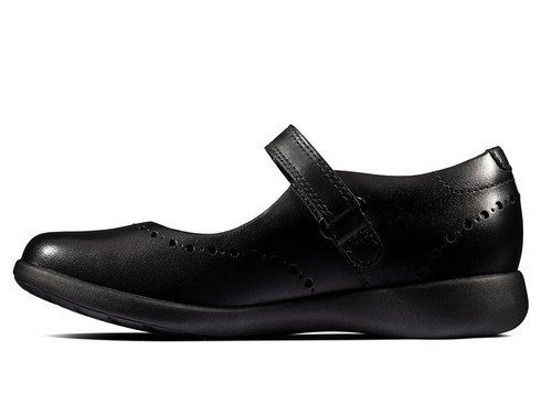 Clarks Kids Infant Junior Etch Craft Shoes F Fit Black School - Picture 6 of 8