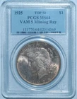 1925 P PCGS MS64 VAM-1T VAM-5 Missing Ray Peace Silver Dollar