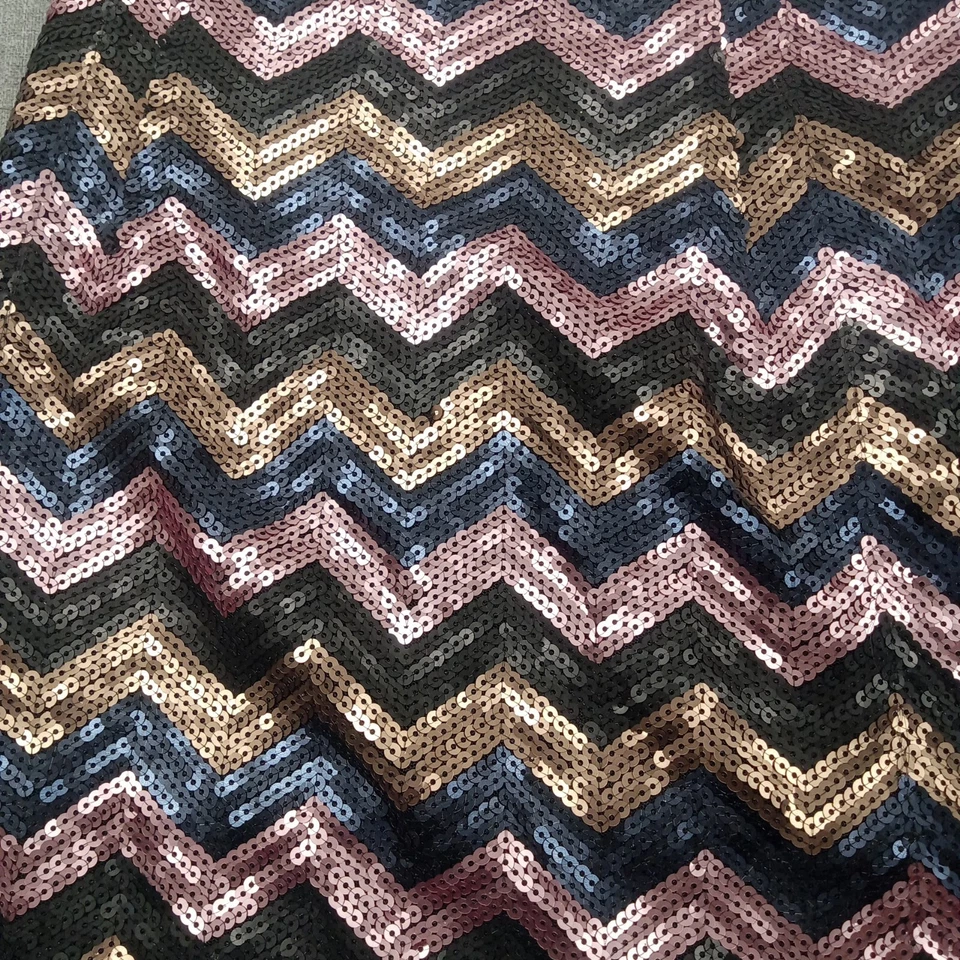 DOUBLE ZERO юбка женщин размер средний мини CHEVRON блестки вечеринки темно-розовый #14J022 - Изображение 4 из 4