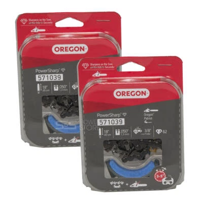 2 Stück Oregon Powersharp Sägekette + Stein Kettensäge CS1500 Ersatzkette 571039