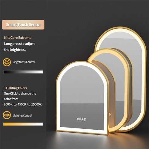 Gold Frame Oval LED Bathroom Mirror Anti-fog Dimmable UL Listed Energy-efficient - Picture 13 of 33