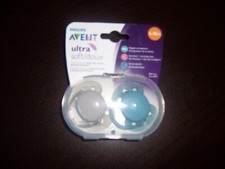 Avent New ultra soft doux 6-18 month blue grey pacifier