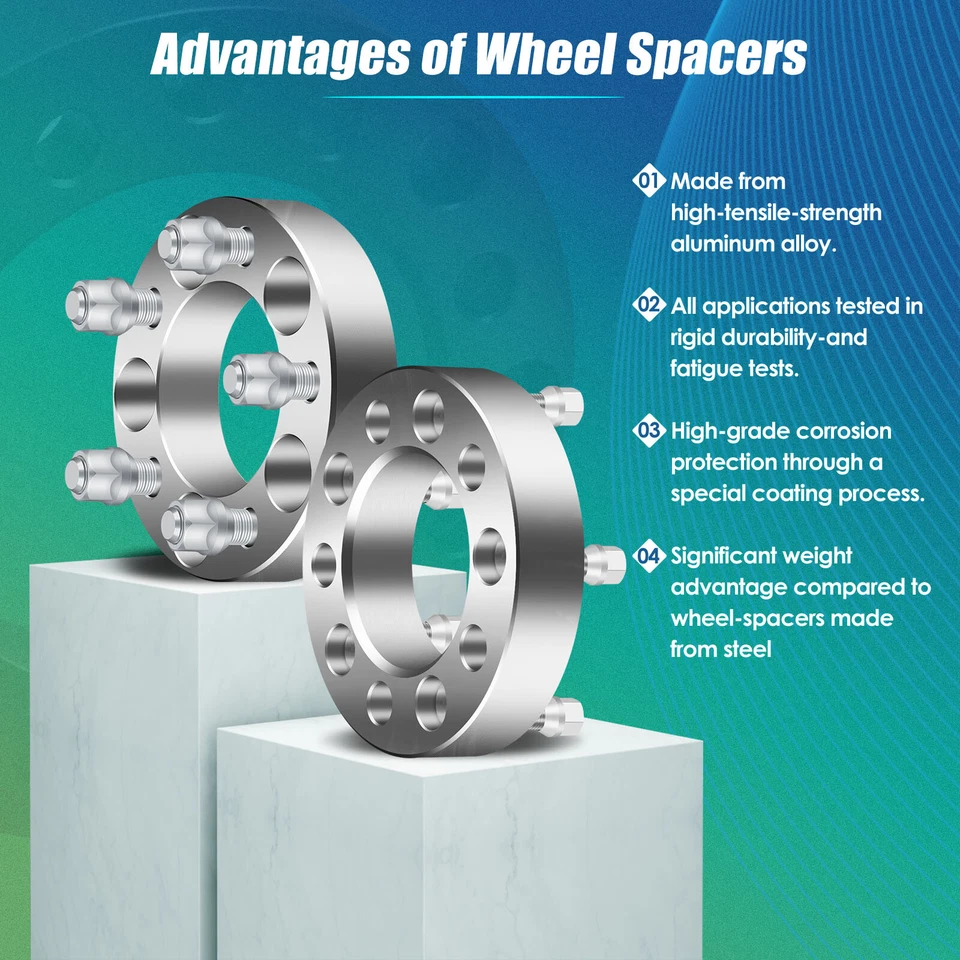 4 piezas espaciadores de rueda 1,25" 5x4,5 5x114,3 para Lincoln Town Car Ford Mustang Falcon Foto 4 de 4