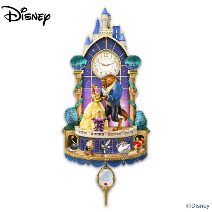 Bradford Exchange  Disney Beauty And The Beast Illuminated Wall Clock NEW