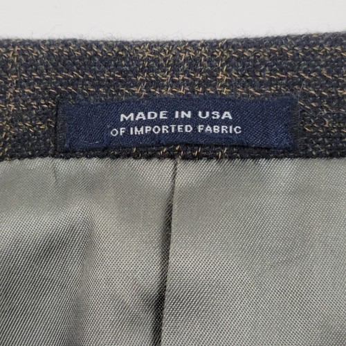 HART SCHAFFNER MARX Parisian Blue Plaid Wool Suit Jacket/Sport Coat 46R USA - Picture 9 of 17