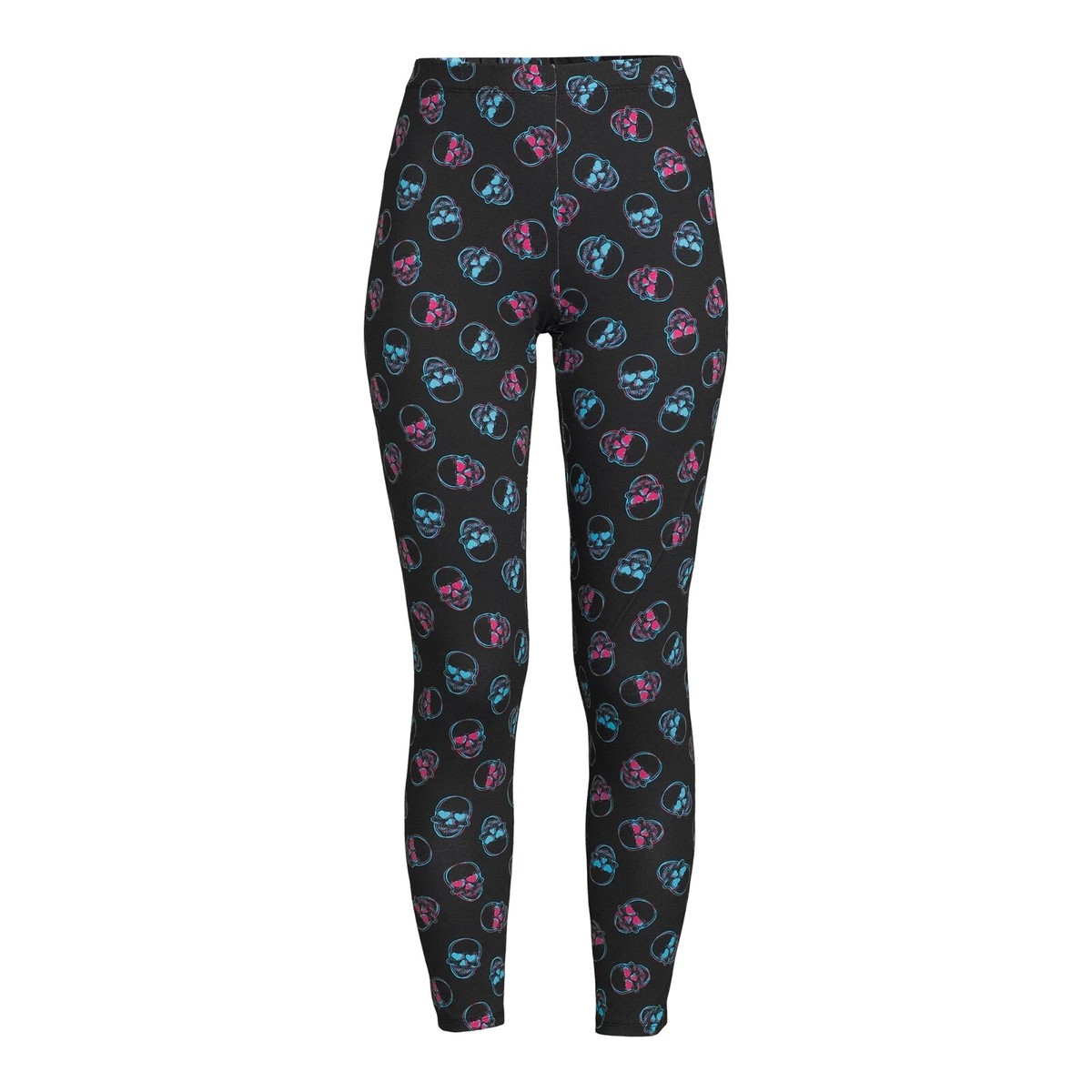 No Boundaries Junior's Ankle Leggings Medium Colorful Skull
