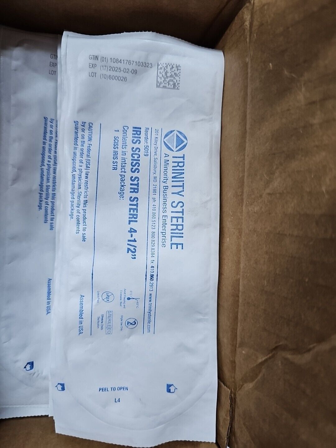 CASE 50 Iris Scissors Straight Blades Sharp Points Size 4.5 Inch Sterile