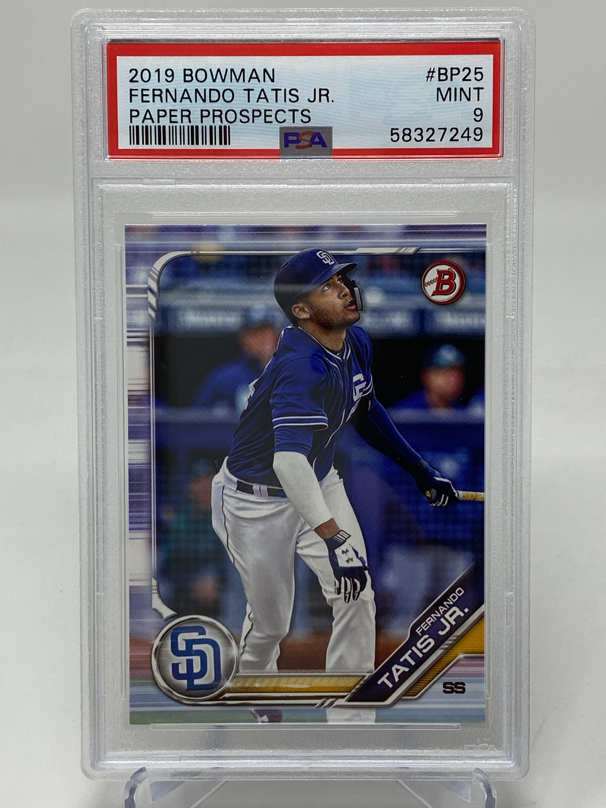 2019 Bowman Prospects  Fernando Tatis Jr.  Rookie Card - PSA 9 view 4