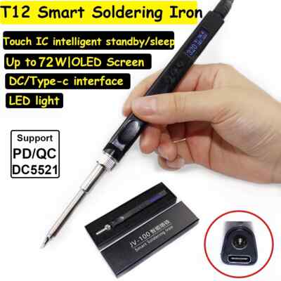 OLED Smart Electric Soldering Iron Kit PD 65W Repair Tool Adjustable Temperature