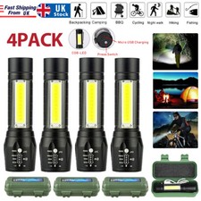 Rechargeable 990000LM LED Flashlight Tactical Police Super Bright Torch Zoomable