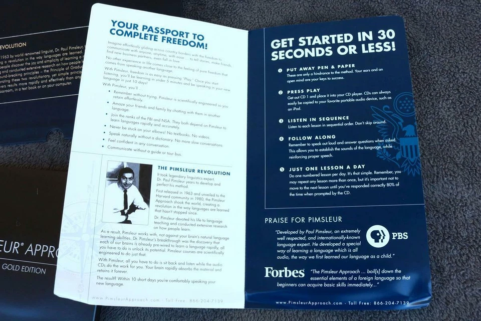 Language method FRENCH Learning Course Pimsleur Gold APPROACH 8 CD learn OUI XS - Image 4 of 4