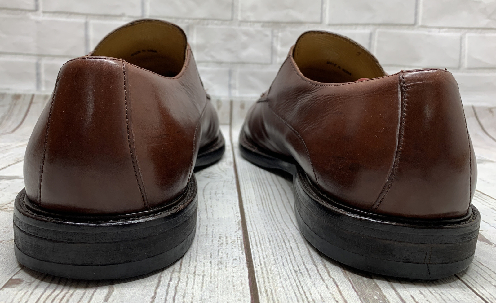 Johnston & Murphy Solid Brown Split Moc Toe Lace … - image 7