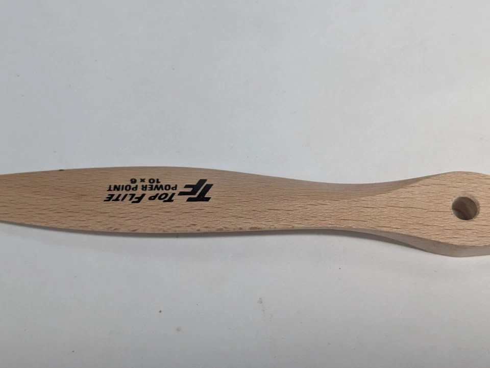Hélice de madera Top Flite 10x6 ~ 10" de largo para modelos de aviones 1/4" agujero central TF Foto 4 de 4