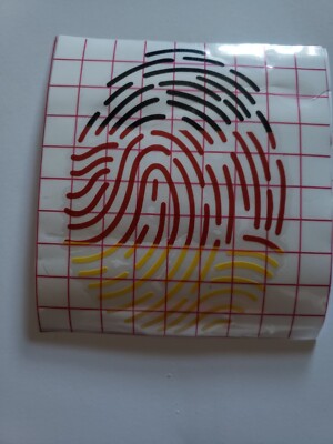 Deutsche Flagge Vinyl Aufkleber, Herz & Fingerabdruck Auto/Van/Camper/Fenster Geschenk.(S)