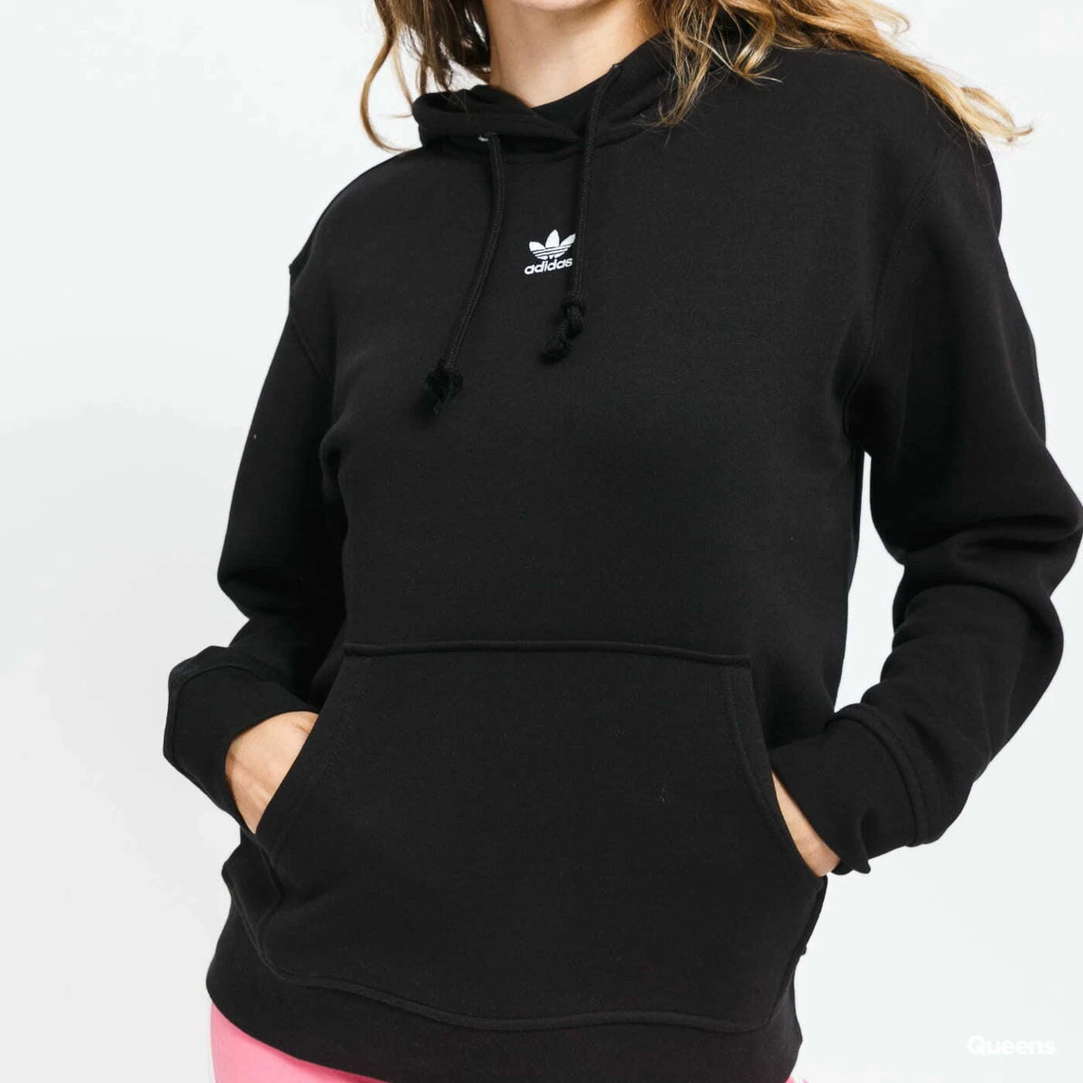 Adidas Originals Womenu0026#039;s Essentials Pullover Hoodie Black H34725 f |  eBay