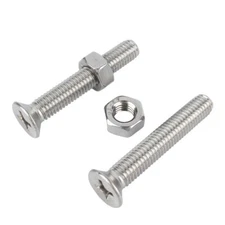A2 Stainless Pozi Countersunk Screws Phillips Flat head Bolts With Nuts M2-M10