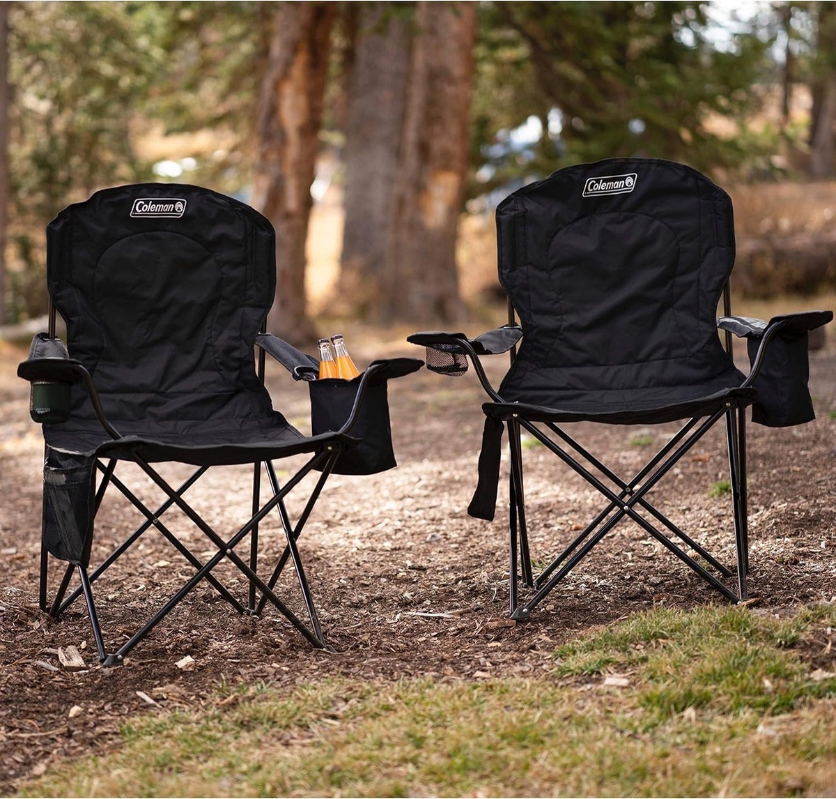 テーブル+チェア Coleman - Coleman CANVAS COZY CHAIR + COZY CHAIR Coleman Aluminum Adult Deck Chair with Swivel Table, Gray