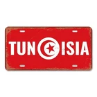Tunisia Decorative License Metal Plate Vintage Flag Sign Travel Wall Tin Plaque