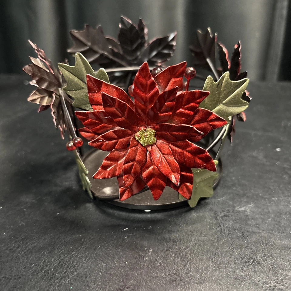 Candelabro de Navidad Sonoma rojo y dorado 3 mechas Foto 3 de 4