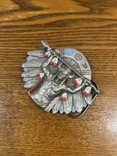 Vintage Indianer Gürtelschnalle - Massives Z...