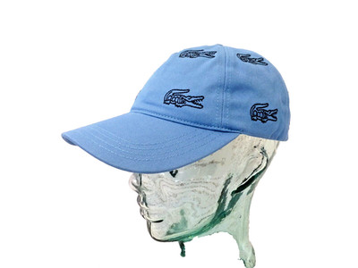 Lacoste Baseball-Stil Kappe Herren bestickt Kroko Einheitsgröße blau Sportmütze neu mit Etikett UVP 65 £