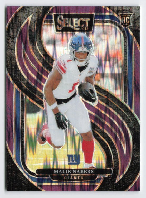 2024 Malik Nabers RC Panini Select Premier Level Purple Shock /360 #116 Giants