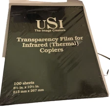 Sealed USI Transparency Film For Infrared Copiers 8.25 In X 10.5 In 100 Sheets