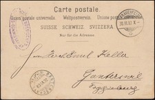 Schweiz: Eidgen&ouml;ssisches Kriegs-Kommissariat FRAUENFELD 30.6.1900 auf AK Tell