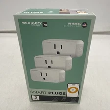 Merkury Smart Wi-Fi Plug, Compatible W Alexa & Google Assistant, 3 Pack, 15 Amp