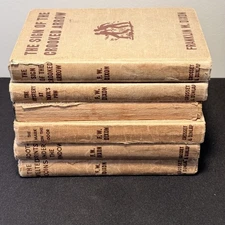 Hardy Boys Tweed Book Lot (5) Grosset & Dunlap 1950s Editions — Mystery Set ✨