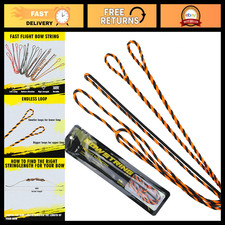 Black Orange Flemish Twist Bow String, 60" Length, 16 Strands, Durable Performan