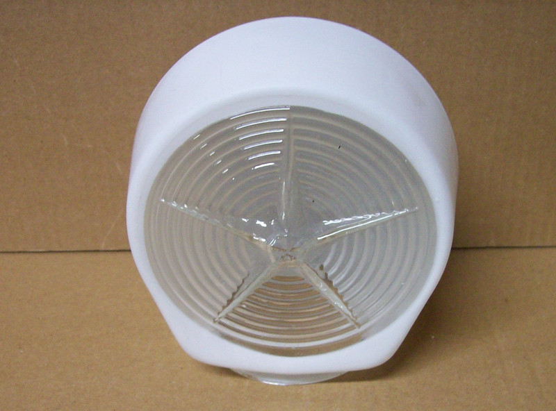 Vintage Porch Bathroom Light Globe Shade White Clear Star Pattern