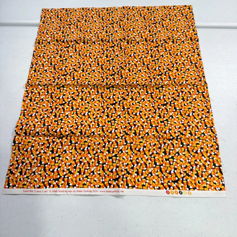 blank quilting fabric cotton peanut orange candy corn 5960 2010 18x43 - Image 2 of 4