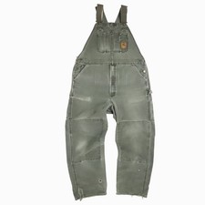 Vintage Carhartt Canvas Carpenter Overalls Mens Size 40 X 32 R06 MOS Green