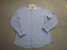 Gucci Garden Shirt Mens 41 16 Blue Contrast Collar Cotton Dress Button Italy
