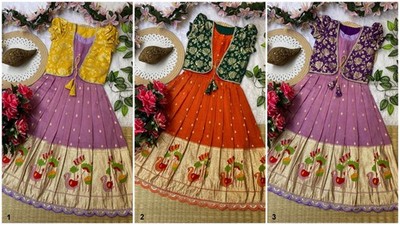 Schweres reines Gewebe Seide Partykleidung Kleid Koti für Kinder 22-KL-69