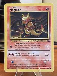 magmar pokemon card value 39 62 Vintage Uncommon - Set/4 Magmar Fossil Non-holo Pokemon Cards 39/62 - LP