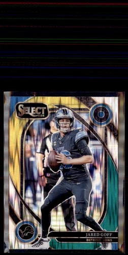 2024 Panini Select Green and Yellow Prizm Shock Jared Goff Detroit Lions #228