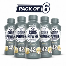 6 Pack Core Power Elite Vanilla 42g Protein Shake 14oz Bottles
