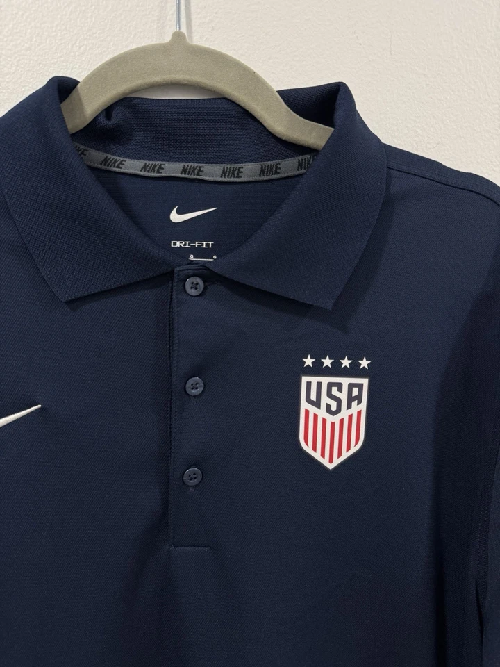 Nike Hombre Polo Deportes EE. UU. Camisa Talla Grande Azul Marino FÚTBOL BALONCESTO Foto 2 de 4
