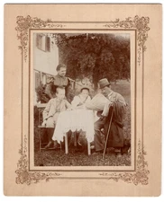 CAB Photo Beautiful Family Picture in Garden - Unknown Place Circa 1910