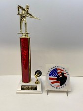 Pool Billiards Trophy 8-Ball Tournament 15  FREE Engraving "Support the Vet"