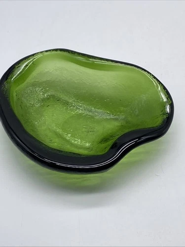 Vintage Blenko Glass Amoeba Trinket Dish Bowl