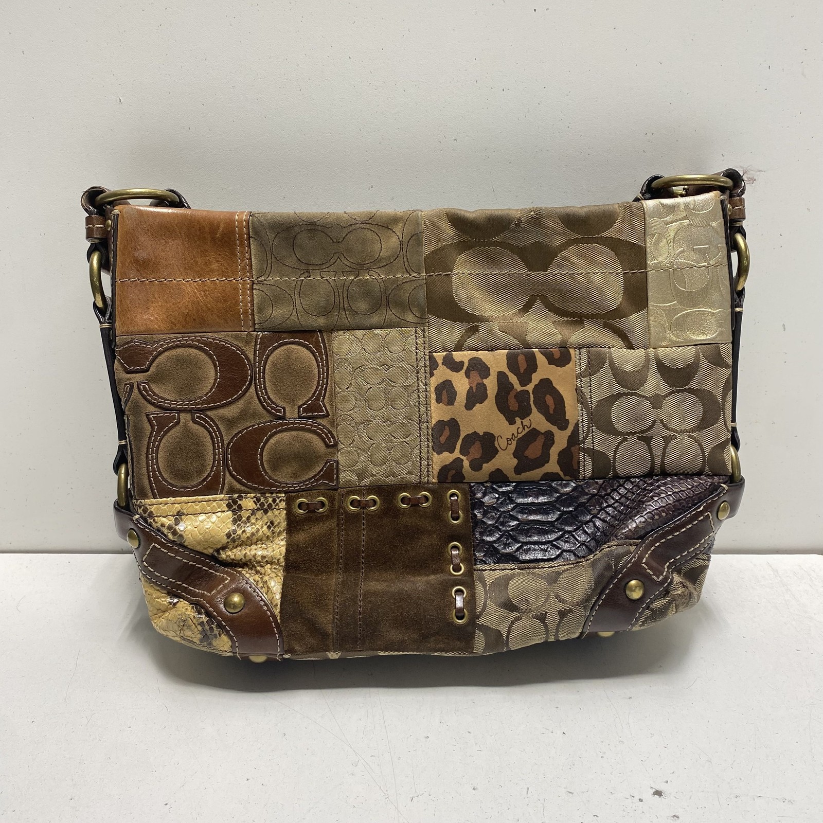 Coach Brown Patchwork Handbag - image 1