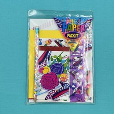 Vintage Lisa Frank Paper Pack It Stationary Set Heels Roses Music Note Stickers