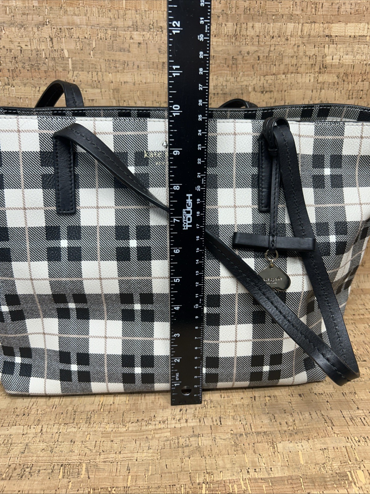 KATE SPADE Hawthorne Lane Plaid Ryan Tote Light Shale Coated Canvas thumbnail 5