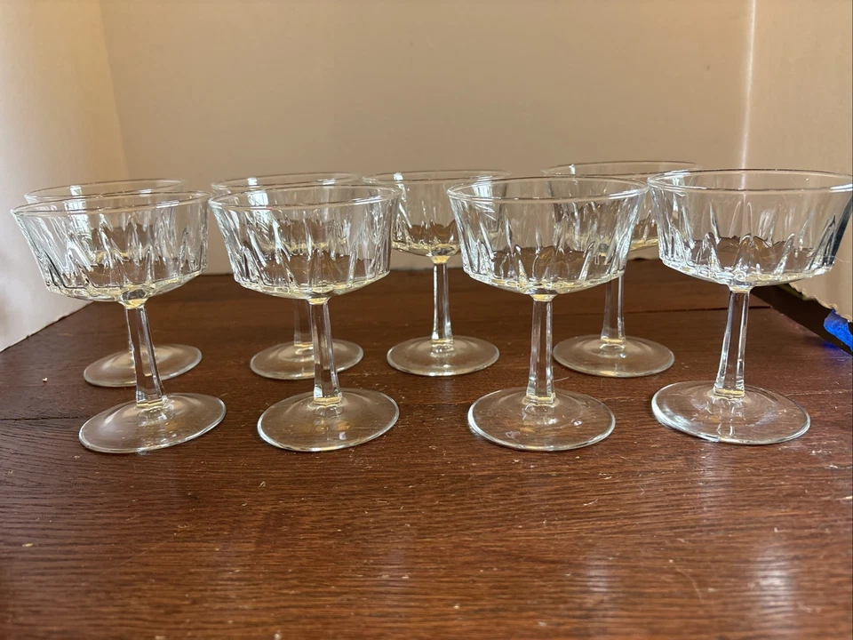 8 Cristal D'Arques Durand REGENCY Alto Sherbet Champagne Copa Postre FR 4.5" Foto 2 de 4