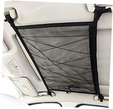 Kaskawise Car Ceiling Cargo Net Pocket,31"x21" Adjustable Double-Layer Mesh