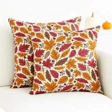 PurpleEssences Autumn Decorations Fall Porch Outdoor Throw Pillow Covers Déco...