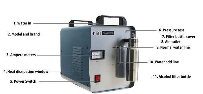 H160 75L Portable Oxygen Hydrogen Water Welder Flame Polisher Polishing Machine